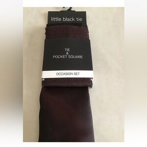 Little Black Tie - Dark Red Tie & Pocket Square Occasion Set. New with Tags